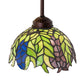 Meyda Lighting Tiffany Honey Locust 48922 8" Mahogany Bronze Mini Pendant Light With Multi-Colored Stained Shade Glass