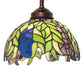 Meyda Lighting Tiffany Honey Locust 48922 8" Mahogany Bronze Mini Pendant Light With Multi-Colored Stained Shade Glass