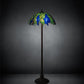 Meyda Lighting Tiffany Honey Locust 62" Mahogany Bronze Floor Lamp With Green & Blue Shade Glass