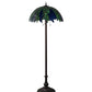 Meyda Lighting Tiffany Honey Locust 62" Mahogany Bronze Floor Lamp With Green & Blue Shade Glass