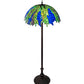 Meyda Lighting Tiffany Honey Locust 62" Mahogany Bronze Floor Lamp With Green & Blue Shade Glass