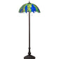 Meyda Lighting Tiffany Honey Locust 62" Mahogany Bronze Floor Lamp With Green & Blue Shade Glass