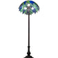 Meyda Lighting Tiffany Honey Locust 62" Mahogany Bronze Floor Lamp With Green & Blue Shade Glass