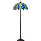 Meyda Lighting Tiffany Honey Locust 62" Mahogany Bronze Floor Lamp With Green & Blue Shade Glass