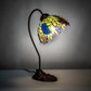 Meyda Lighting Tiffany Honey Locust 8" Mahogany Bronze Desk Table Lamp With Multi-Colored Stained Shade Glass