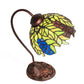 Meyda Lighting Tiffany Honey Locust 8" Mahogany Bronze Desk Table Lamp With Multi-Colored Stained Shade Glass