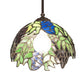 Meyda Lighting Tiffany Honey Locust 8" Mahogany Bronze Mini Pendant Light With Multi-Colored Stained Shade Glass