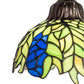 Meyda Lighting Tiffany Honey Locust 8" Mahogany Bronze Mini Pendant Light With Multi-Colored Stained Shade Glass