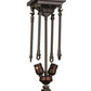 Meyda Lighting Tiffany Jeweled Peacock 10" 2-Light Oil Rubbed Bronze Semi-flush Mount Light With Multi-Colored Shade Glass