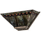 Meyda Lighting Tiffany Jeweled Peacock 16" 2-Light Mahogany Bronze Wall Sconce With Multi-Colored Shade Glass