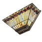 Meyda Lighting Tiffany Jeweled Peacock 16" 2-Light Mahogany Bronze Wall Sconce With Multi-Colored Shade Glass