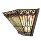 Meyda Lighting Tiffany Jeweled Peacock 16" 2-Light Mahogany Bronze Wall Sconce With Multi-Colored Shade Glass