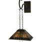 Meyda Lighting Tiffany Jeweled Peacock 16" 2-Light Oil Rubbed Bronze Shepherd's Hook Wall Sconce With Multi-Colored Shade Glass