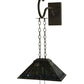 Meyda Lighting Tiffany Jeweled Peacock 16" 2-Light Oil Rubbed Bronze Shepherd's Hook Wall Sconce With Multi-Colored Shade Glass