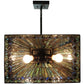 Meyda Lighting Tiffany Jeweled Peacock 16" 2-Light Oil Rubbed Bronze Shepherd's Hook Wall Sconce With Multi-Colored Shade Glass