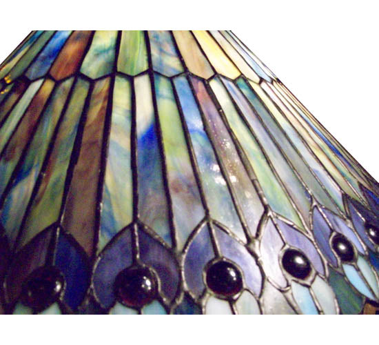 Meyda Lighting Tiffany Jeweled Peacock 18" 2-Light Mahogany Bronze Wall Sconce With Multi-Colored Shade Glass
