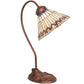 Meyda Lighting Tiffany Jeweled Peacock 18" Mahogany Bronze Table Lamp With Stained Shade Glass