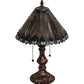 Meyda Lighting Tiffany Jeweled Peacock 19" 2-Light Mahogany Bronze Accent Table Lamp With Multi-Colored Shade Glass