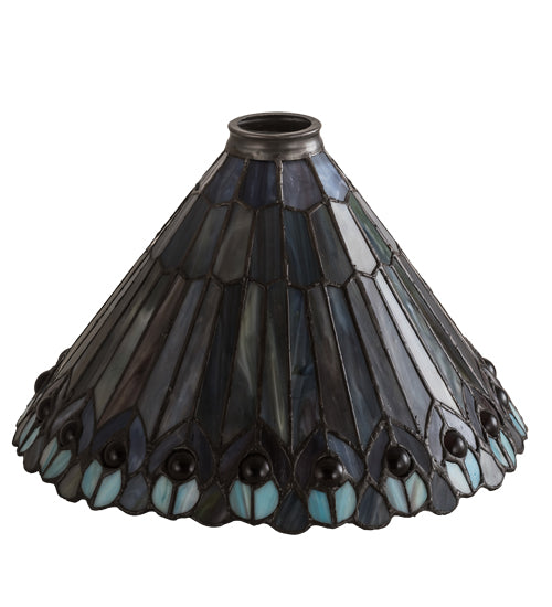 Meyda Lighting Tiffany Jeweled Peacock 27095 12" Multi-Colored Shade