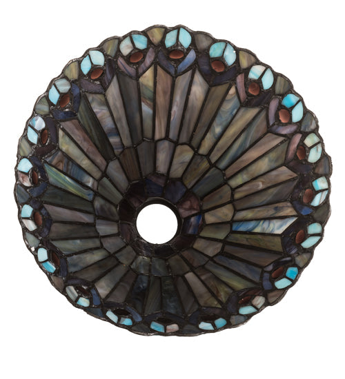 Meyda Lighting Tiffany Jeweled Peacock 27095 12" Multi-Colored Shade