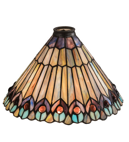 Meyda Lighting Tiffany Jeweled Peacock 27095 12" Multi-Colored Shade
