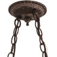 Meyda Lighting Tiffany Jeweled Peacock 34" 2-Light Mahogany Bronze Island Pendant Light With Multi-Colored Shade Glass