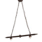 Meyda Lighting Tiffany Jeweled Peacock 34" 2-Light Mahogany Bronze Island Pendant Light With Multi-Colored Shade Glass
