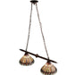 Meyda Lighting Tiffany Jeweled Peacock 34" 2-Light Mahogany Bronze Island Pendant Light With Multi-Colored Shade Glass