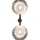 Meyda Lighting Tiffany Jeweled Peacock 34" 2-Light Mahogany Bronze Island Pendant Light With Multi-Colored Shade Glass
