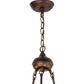 Meyda Lighting Tiffany Jeweled Peacock 34" 6-Light Mahogany Bronze Chandelier With Multi-Colored Shade Glass
