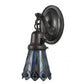 Meyda Lighting Tiffany Jeweled Peacock 4" Craftsman Brown Wall Sconce