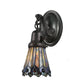 Meyda Lighting Tiffany Jeweled Peacock 4" Craftsman Brown Wall Sconce