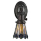 Meyda Lighting Tiffany Jeweled Peacock 4" Craftsman Brown Wall Sconce
