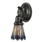 Meyda Lighting Tiffany Jeweled Peacock 4" Craftsman Brown Wall Sconce