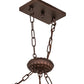 Meyda Lighting Tiffany Jeweled Peacock 45" 3-Light Mahogany Bronze Island Pendant Light With Multi-Colored Shade Glass