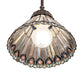 Meyda Lighting Tiffany Jeweled Peacock 8" Mahogany Bronze Mini Pendant Light With Multi-Colored Stained Shade Glass
