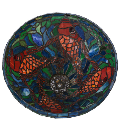 Meyda Lighting Tiffany Koi 16" Multi-Colored Shade Glass