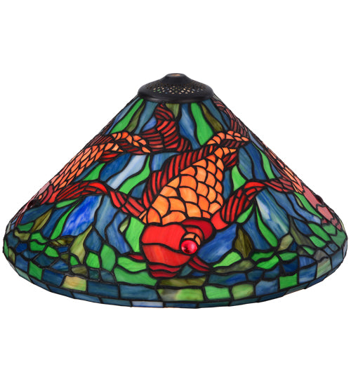 Meyda Lighting Tiffany Koi 16" Multi-Colored Shade Glass