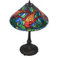 Meyda Lighting Tiffany Koi 25" 2-Light Antique Brass Table Lamp With Multi-Colored Shade Glass
