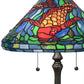 Meyda Lighting Tiffany Koi 25" 2-Light Antique Brass Table Lamp With Multi-Colored Shade Glass