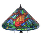 Meyda Lighting Tiffany Koi 25" 2-Light Antique Brass Table Lamp With Multi-Colored Shade Glass