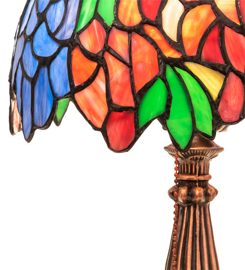 Meyda Lighting Tiffany Laburnum 15" Accent Table Lamp With Multi-Colored Shade Glass