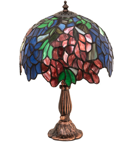 Meyda Lighting Tiffany Laburnum 15" Accent Table Lamp With Multi-Colored Shade Glass