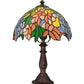 Meyda Lighting Tiffany Laburnum 15" Mahogany Bronze Accent Table Lamp With Multi-Colored Shade Glass