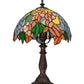 Meyda Lighting Tiffany Laburnum 15" Mahogany Bronze Accent Table Lamp With Multi-Colored Shade Glass