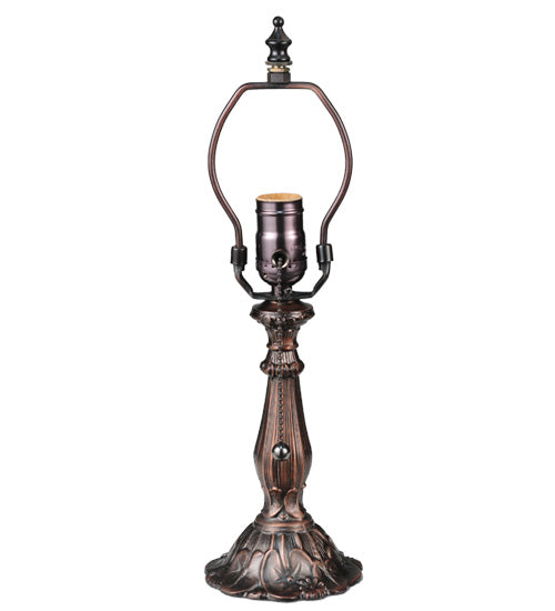 Meyda Lighting Tiffany Laburnum 15" Mahogany Bronze Accent Table Lamp With Multi-Colored Shade Glass