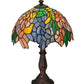 Meyda Lighting Tiffany Laburnum 15" Mahogany Bronze Accent Table Lamp With Multi-Colored Shade Glass