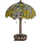 Meyda Lighting Tiffany Laburnum 23" 2-Light Mahogany Bronze Table Lamp With Multi-Colored Stained Shade Glass