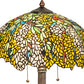 Meyda Lighting Tiffany Laburnum 23" 2-Light Mahogany Bronze Table Lamp With Multi-Colored Stained Shade Glass