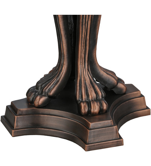 Meyda Lighting Tiffany Laburnum 36" 2-Light Mahogany Bronze Trellis Table Lamp With Multi-Colored Shade Glass